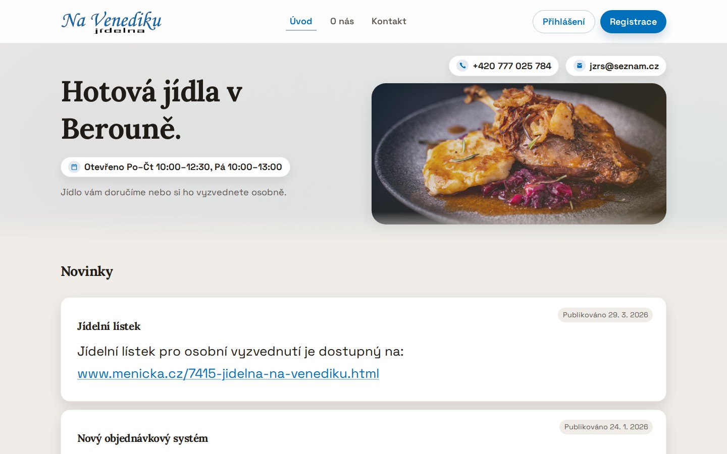 Webová tvorba — jidladomu.cz, web s integrovaným objednávkovým systémem